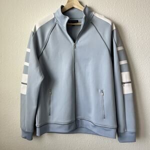 INC International Concepts Men's Track Jacket Blue White Stripes XL